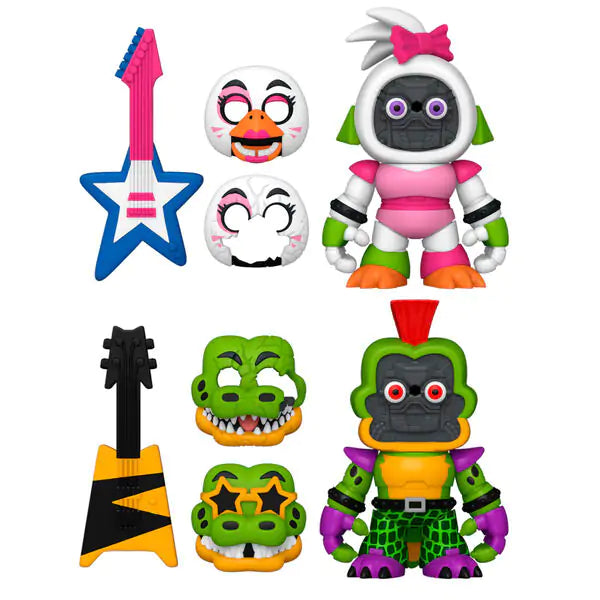Five Nights at Freddy’s (FNAF) Montgomery Gator and Glamrock Chica Funko Snap Action Figures