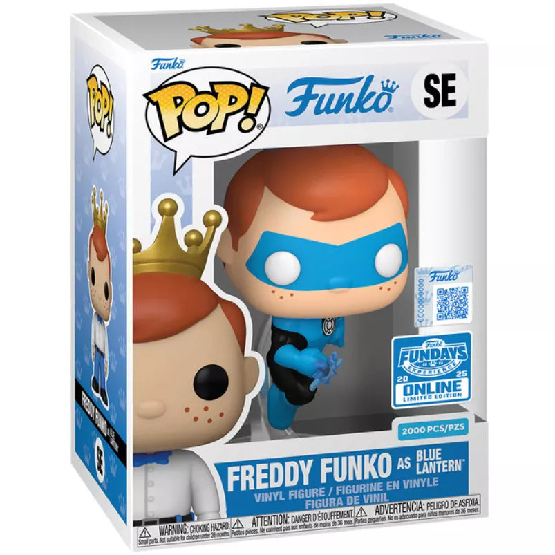 Funko Pop! Freddy Funko as Blue Lantern SE Funko Fundays 2025 Online Exclusive Figure + Pop Protector