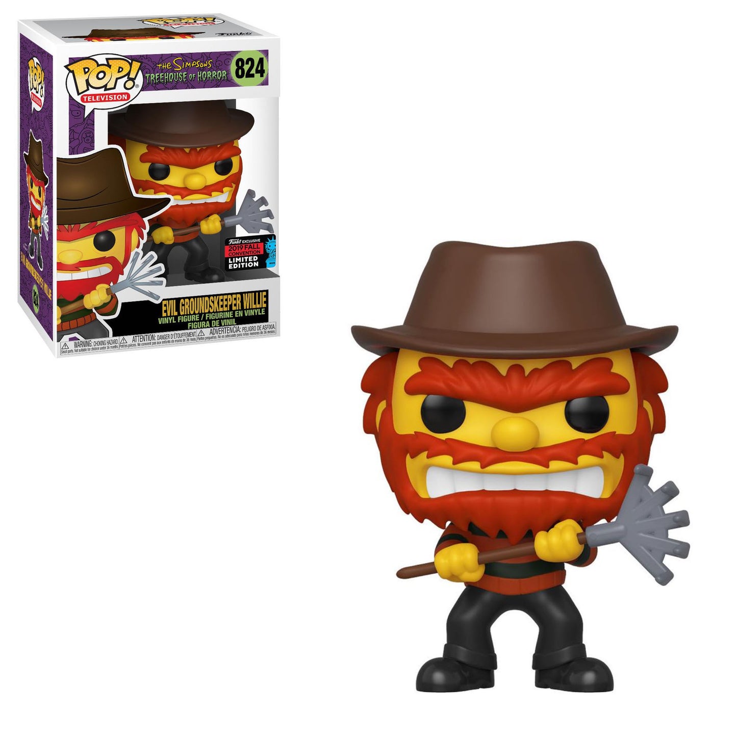 Funko The Simpsons POP Treehouse Of Horror Evil Groundskeeper Willie 824 (shelf wear). + PoP Protector