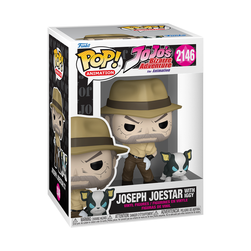 Funko Pop! JoJo’s Bizarre Adventure - Joseph Joestar with Iggy 2146 Figure + Pop Protector