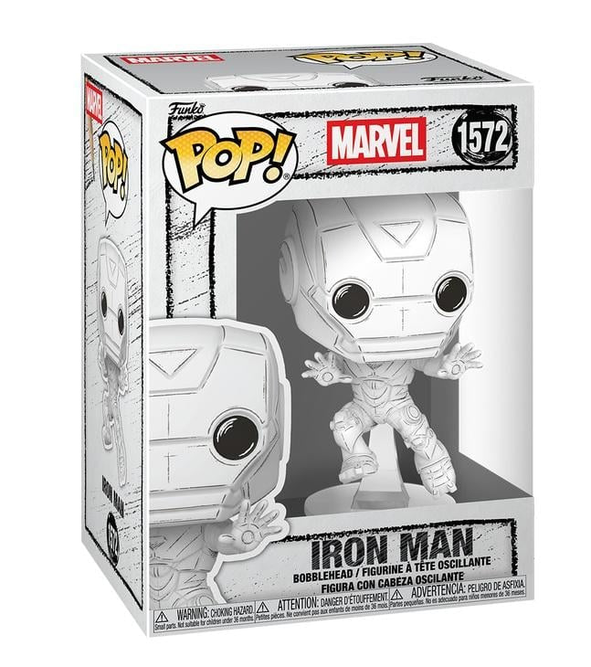 Funko Pop! Marvel Iron Man (Sketched) 1572 Figure + Pop Protector