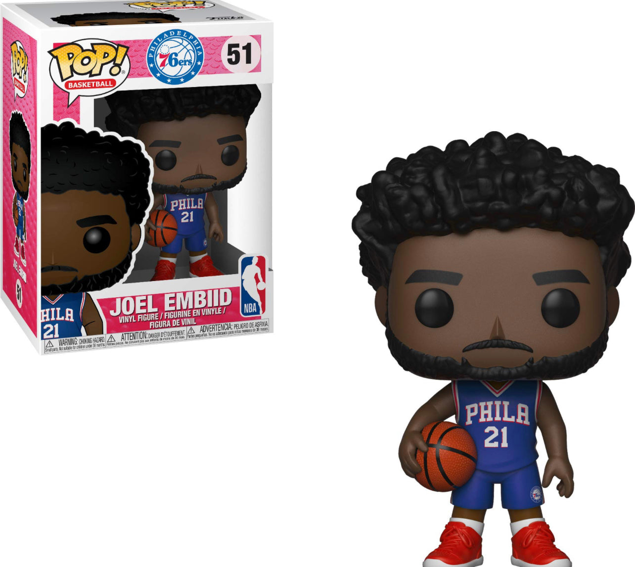 Funko Pop! Basketball NBA Philadelphia 76ers Joel Embiid 51 + Free Protector