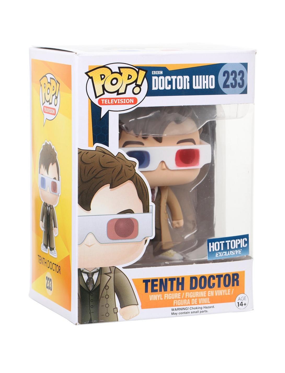 Funko Pop! Doctor Who : Tenth Doctor (3D Glasses) 233 (VAULTED) Hot Topic Exclusive + Pop Protector (small box ware)