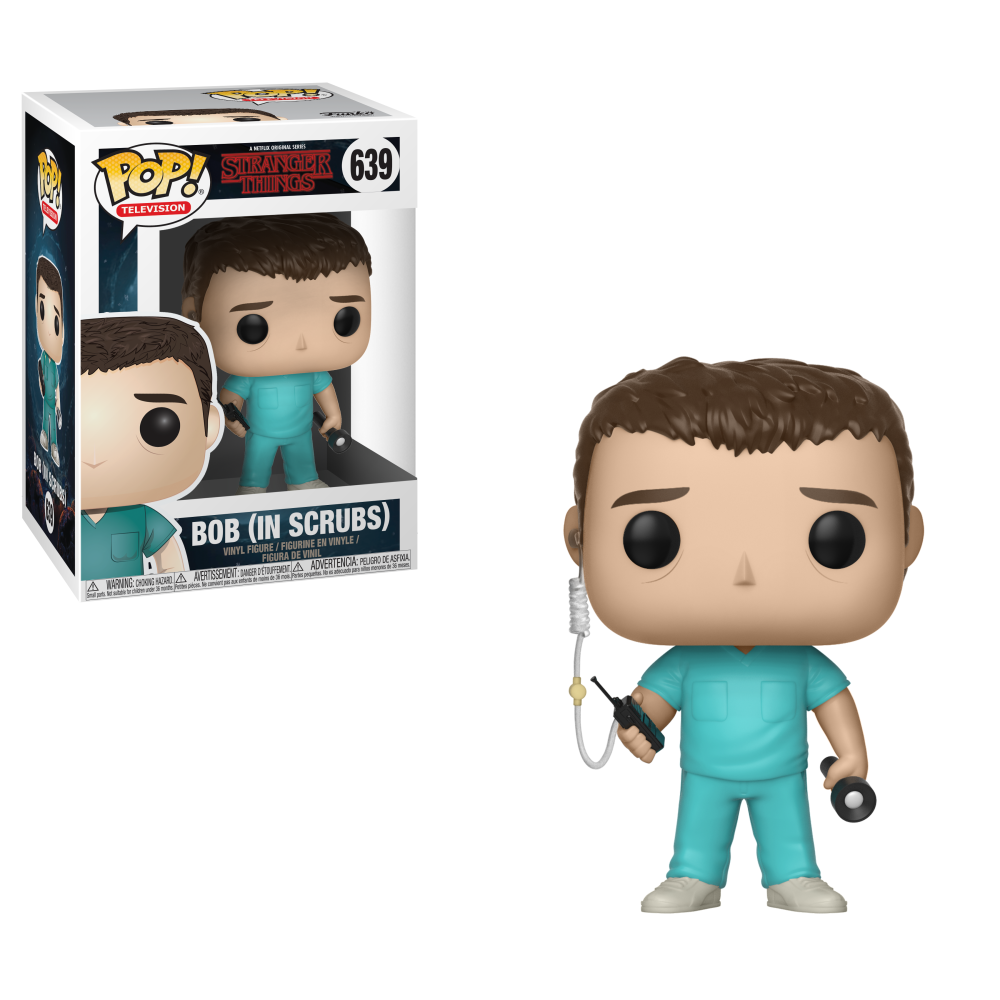 Funko Pop! Netflix Stranger Things Bob Newby (In Scrubs) 639 (VAULTED) + Free Protector
