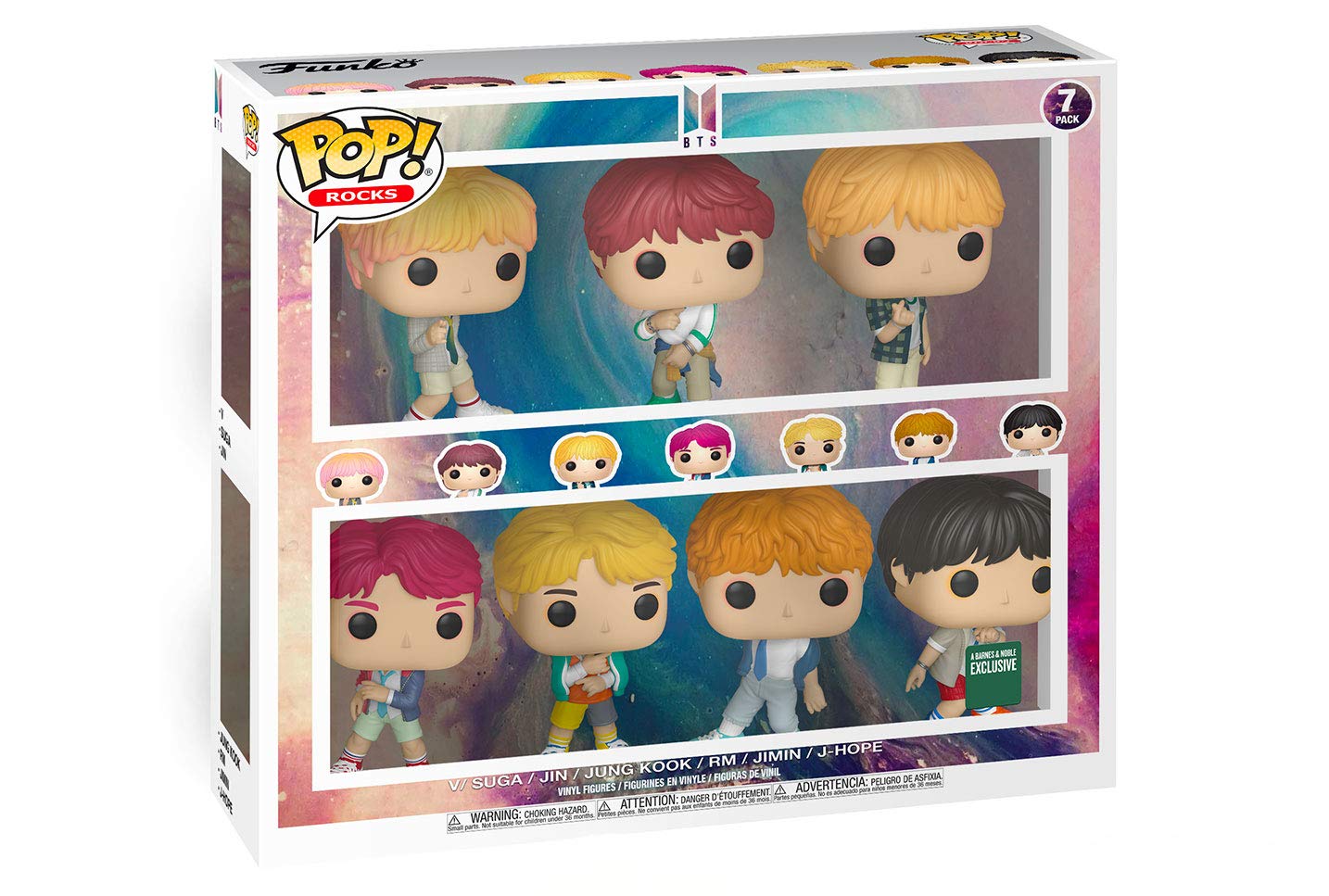 Funko Pop! K-pop DNA BTS Jimin 101, J-Hope 102, Suga 103, Jin 104, Jung Kook 105, RM 106, and V 107 Special Edition 7 Pack (VAULTED)