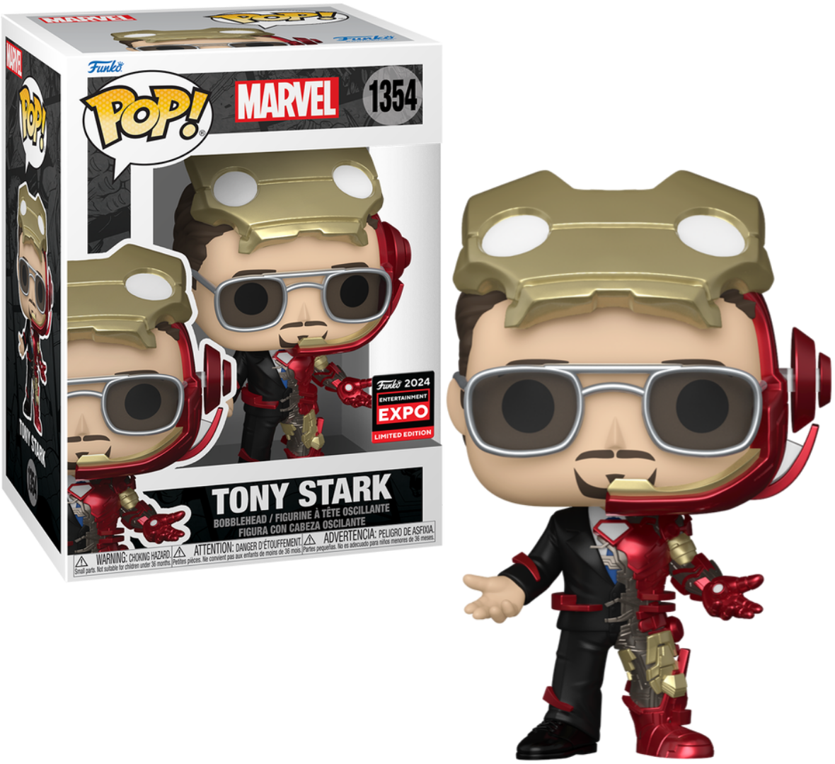 Funko Pop! Marvel Tony Stark Iron Man 1354 Funko 2024 Entertainment Earth Expo Exclusive + Protector