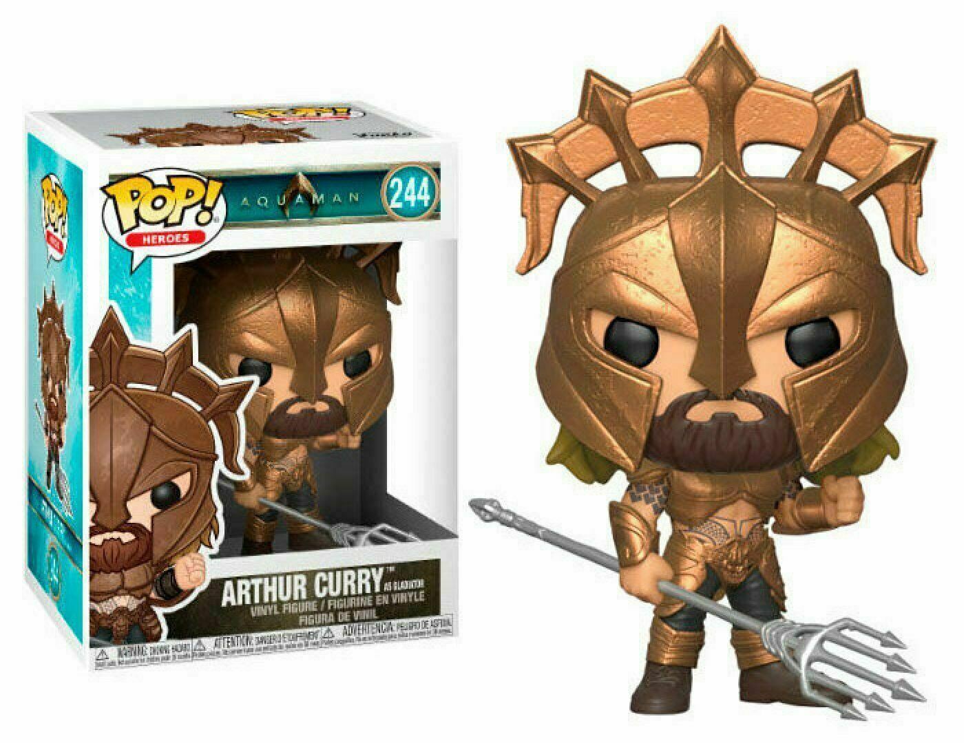 Funko Pop! Aquaman : Arthur Curry (As Gladiator) 244 (VAULTED) + Pop Protector