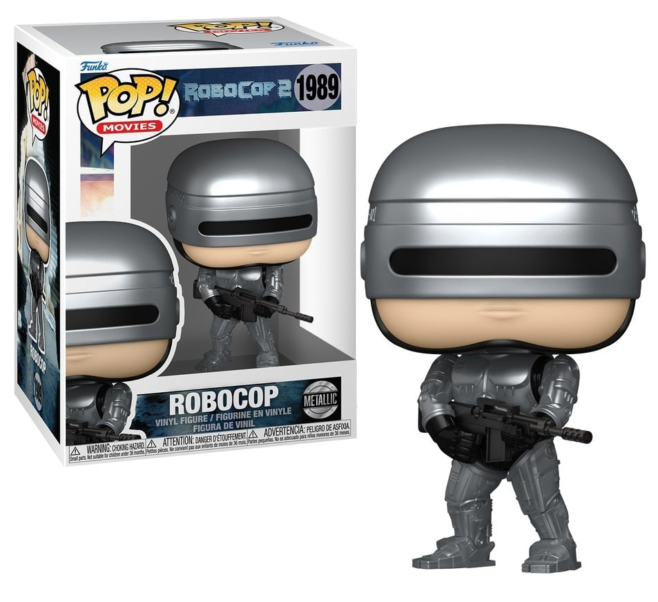 Funko Pop! Robocop 2 - Robocop 1989 Metallic Figure + Pop Protector