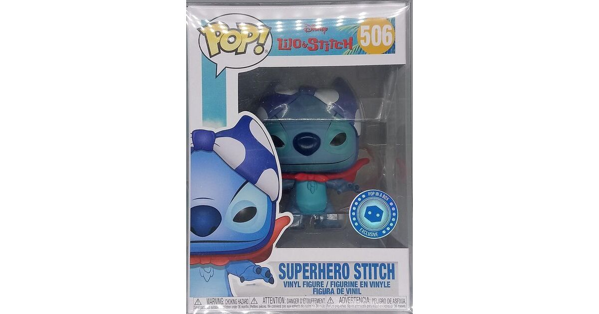 Funko Pop! Disney Lilo & Stitch - Superhero Stitch 506 Pop In A Box + Pop Protector (VAULTED)