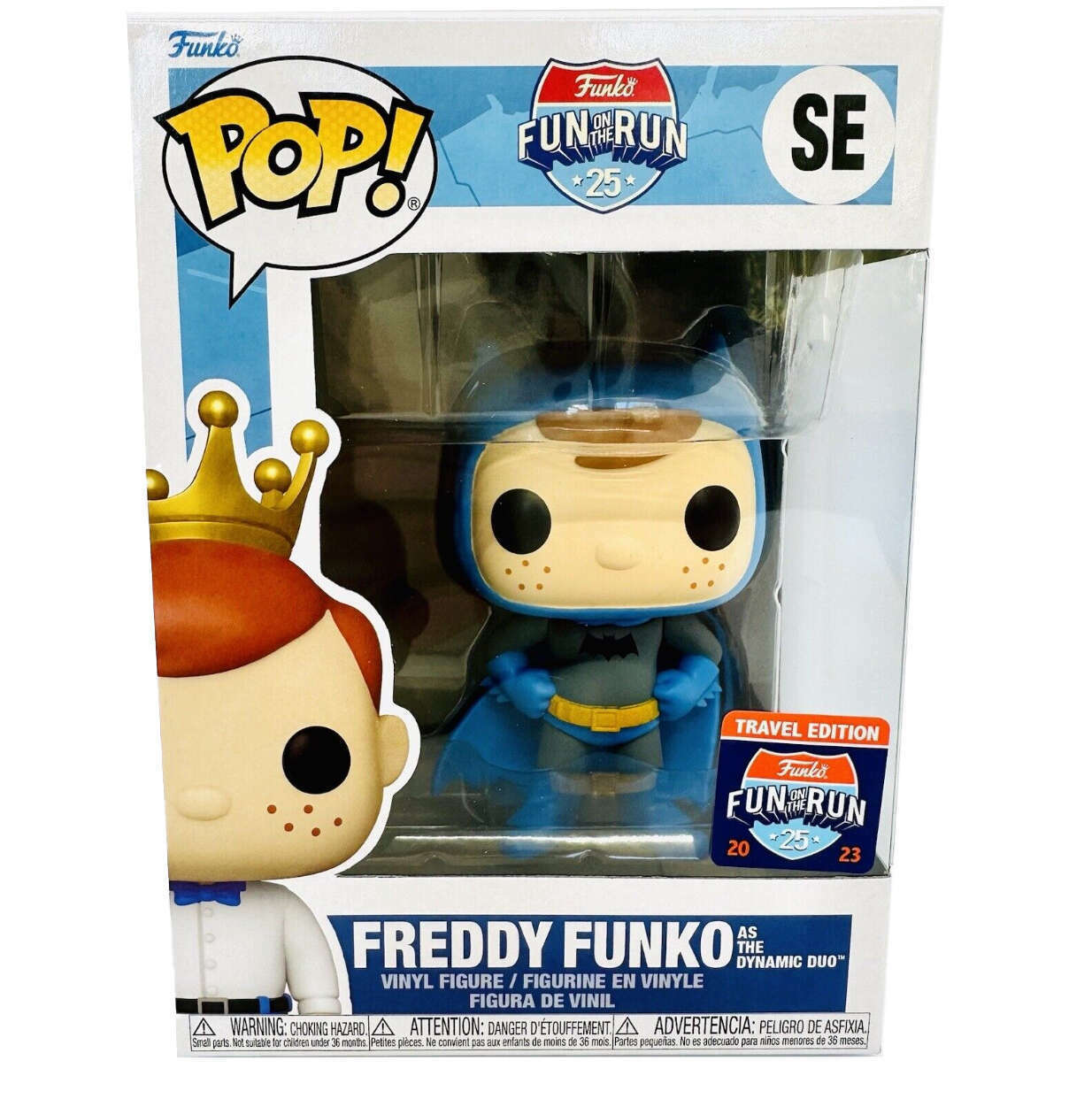 Freddy Funko as The Dynamic Duo Batman SE Travel Edition Funko Fun on the run + PoP Protector