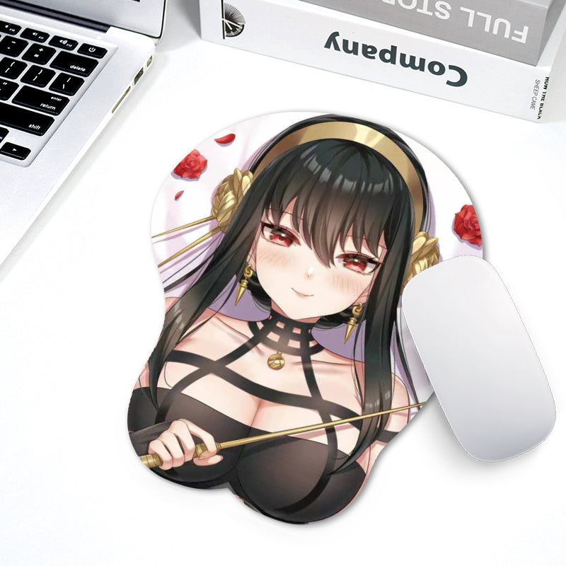 Anime Spy x Family Yor Forger 3D Breast Mouse Pad Silicone Wrist Rest Anime Mousepad Chest Mouse