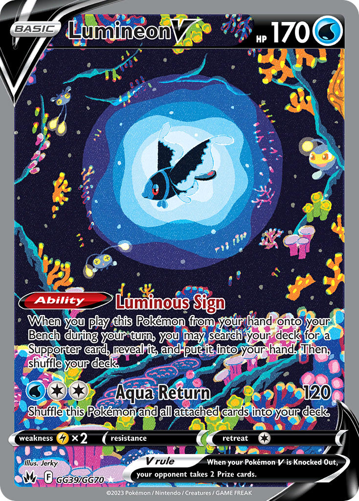 Pokemon TCG! Lumineon V 2023 Crown Zenith #GG39/GG70 Trainer Gallery Near Mint