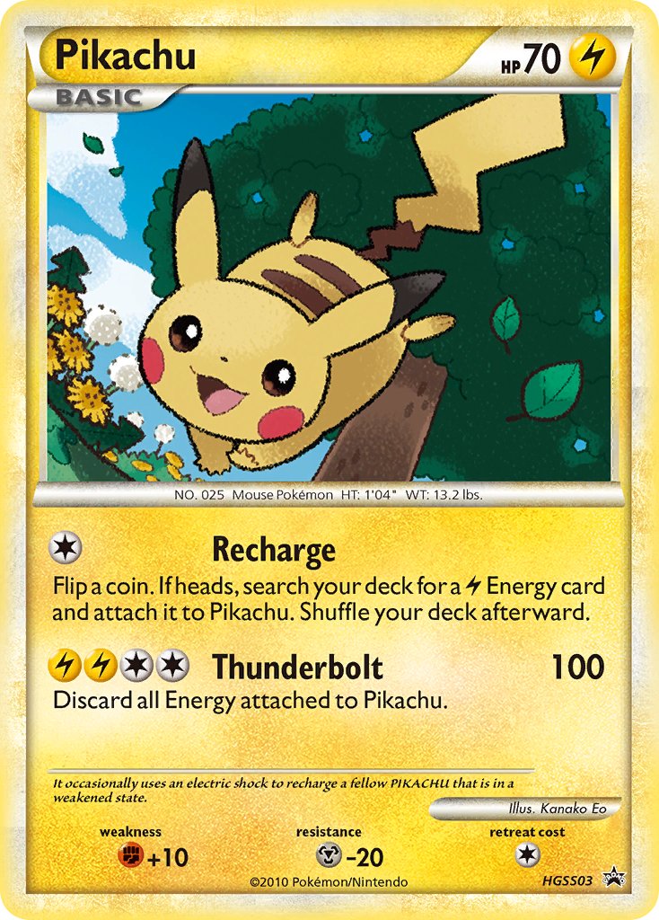 Pokemon TCG! Pikachu 2010 HGSS Black Star Promo #HGSS03