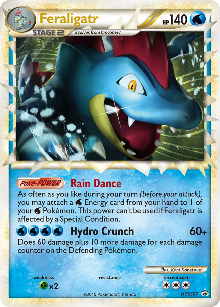 Pokemon TCG! Feraligatr 2010 HGSS Black Star Promo #HGSS07