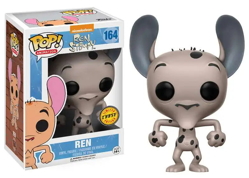 Funko Pop! Nickelodeon Ren and Stimpy - Ren 164 CHASE Vaulted Figure + Pop Protector