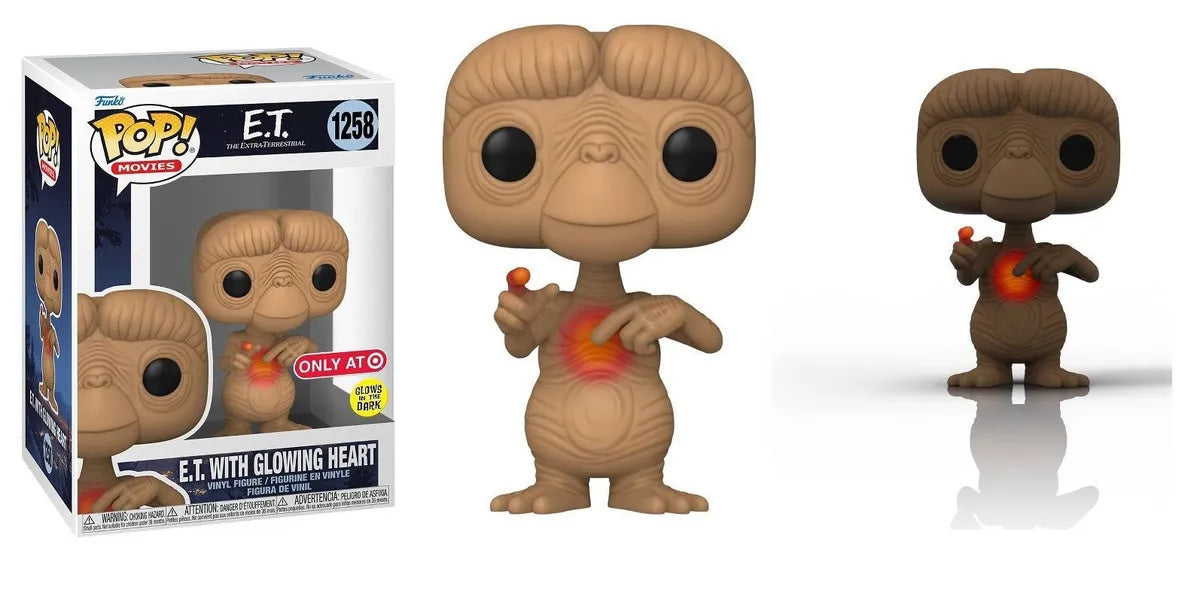 Funko POP! Movies: E.T. #1258 - E.T with glowing heart Target GITD + Protector