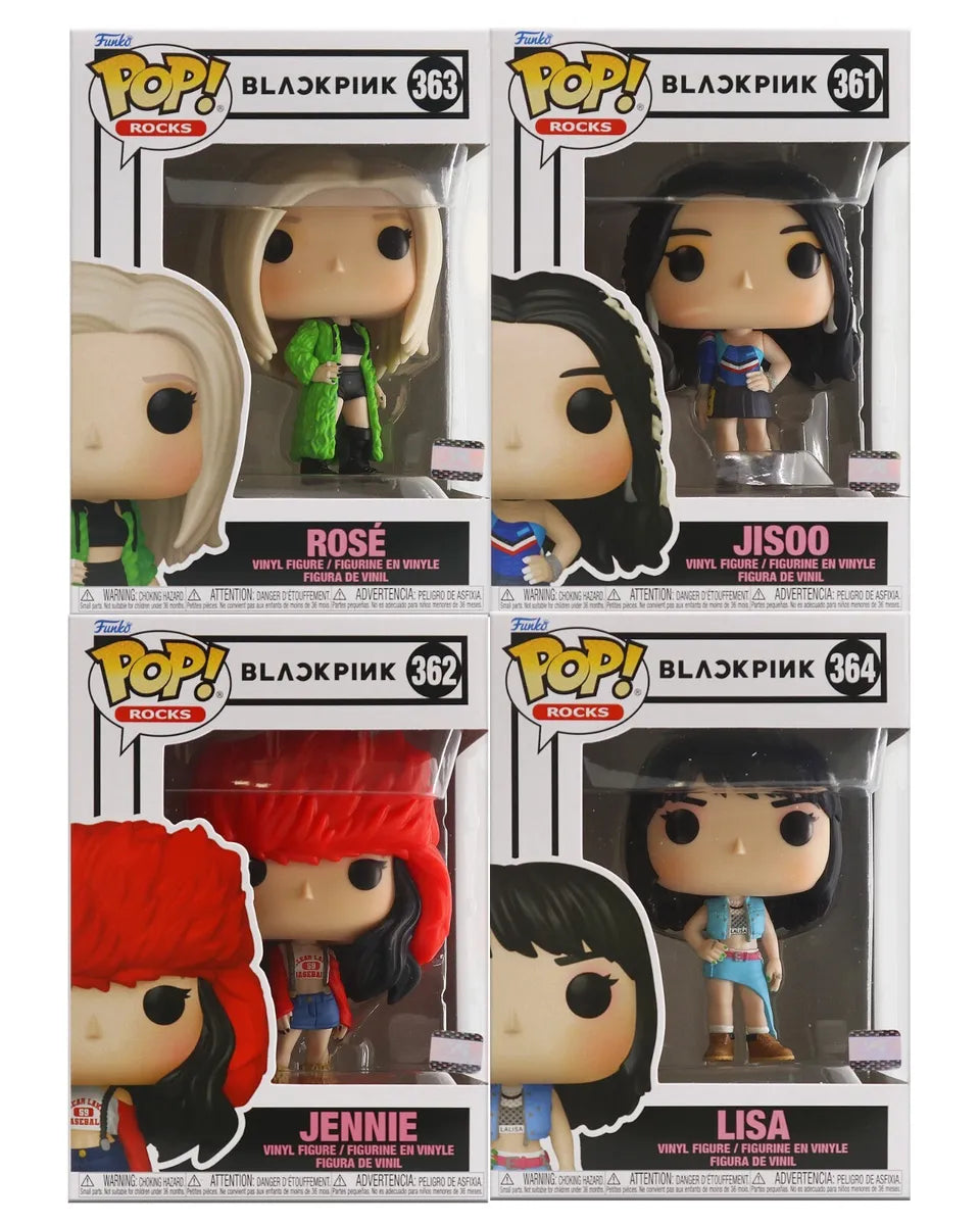COMPLETE SET! K-pop BlackPink Shutdown Rosé 363, Jisoo 361, Jennie 362, and Lisa 364 Funko Pops!