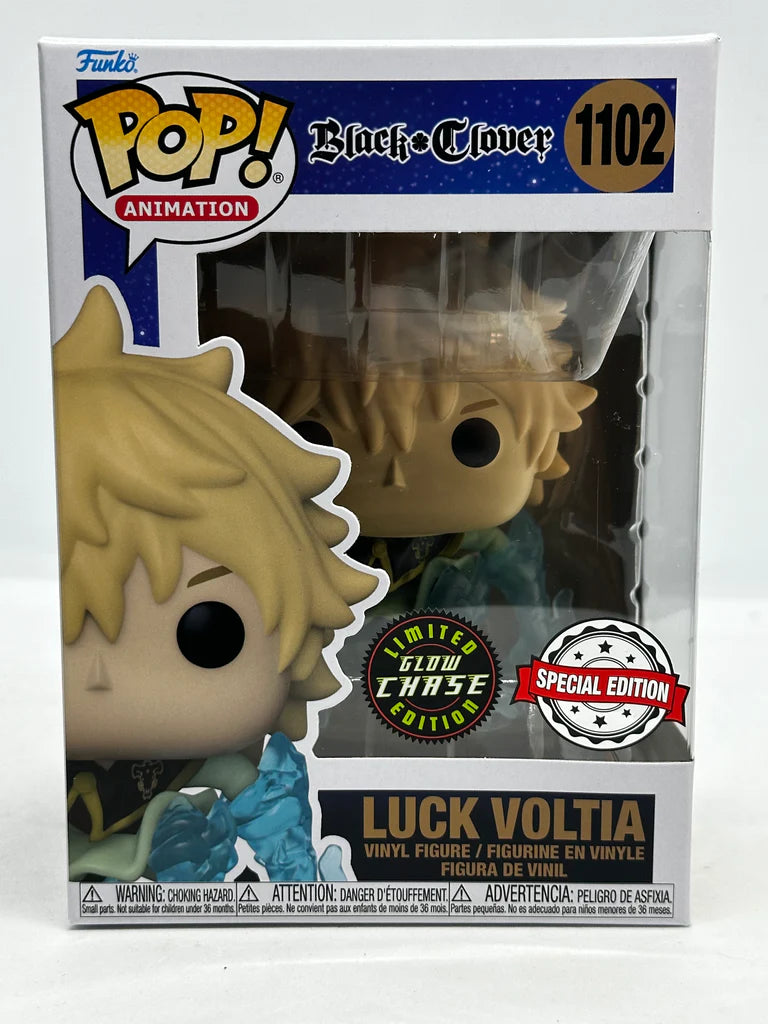 Black Clover - Luck Voltia #1102 Glow Chase Pop! Vinyl (shelf wear) + PoP Protector