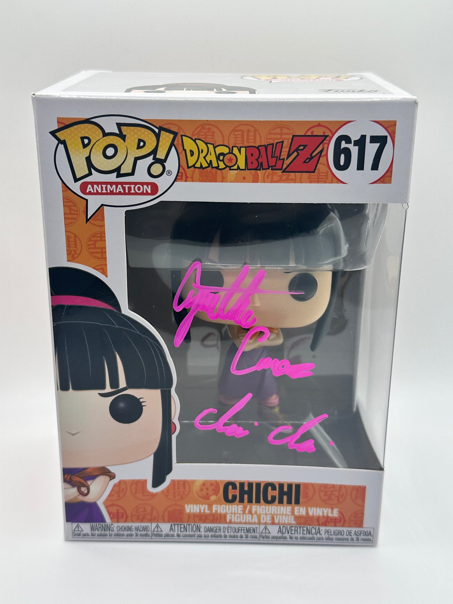 Autograph signed Chichi 617 Dragonball Z Funko PoP! Animation - Cynthia Cranz Con Nichiwa 2024 + PROTECTOR - ONLINE ONLY