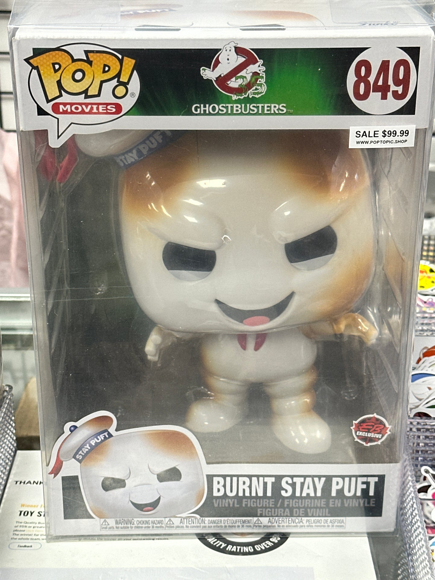 Funko POP! Movies: Ghostbusters - Jumbo Burnt Stay Puft #849 EB Exclusive 10 inch with protector
