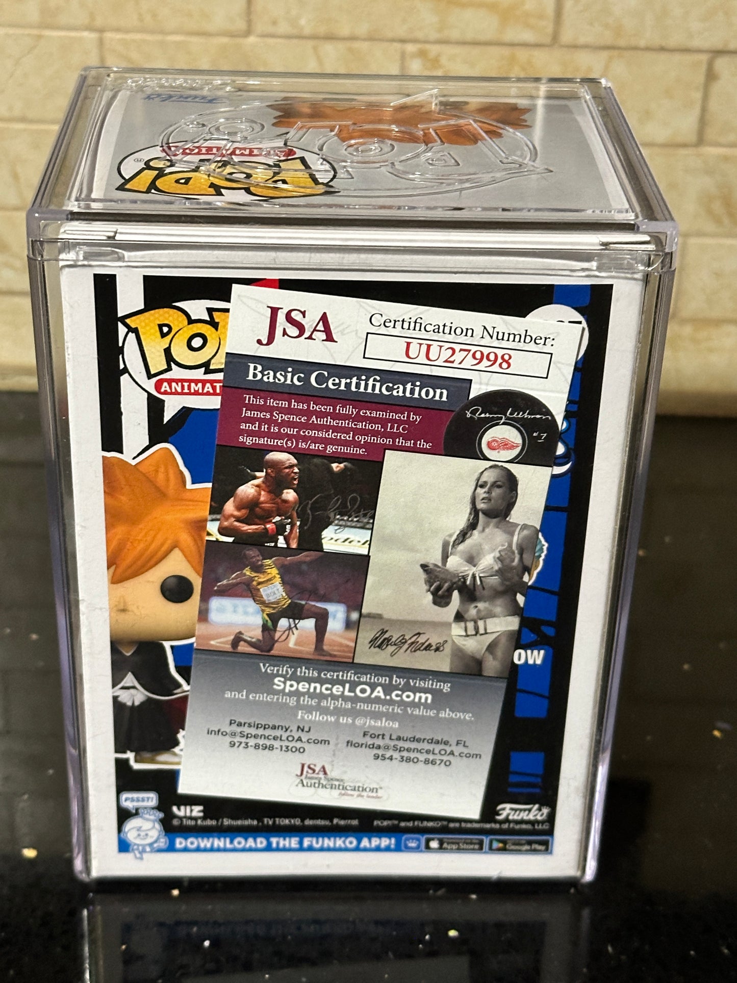 Funko Pop Ichigo Bleach #1087 Signed By Johnny Yong JSA Authenticated with official PoP hardstack