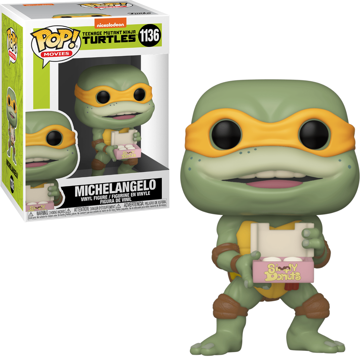 Funko Pop Michelangelo #1136 Teenage Mutant Ninja Turtles Movies Vinyl Figure + PoP Protector