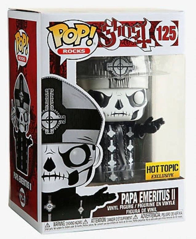 125 Funko PoP! Ghost Papa Emeritus II Hot Topic Exclusive + PoP Protector