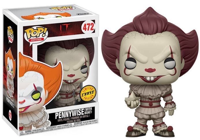 FUNKO POP PENNYWISE (WITH BOAT) 472 MOVIES IT CHASE LIMITED ED. With PROTECTOR!