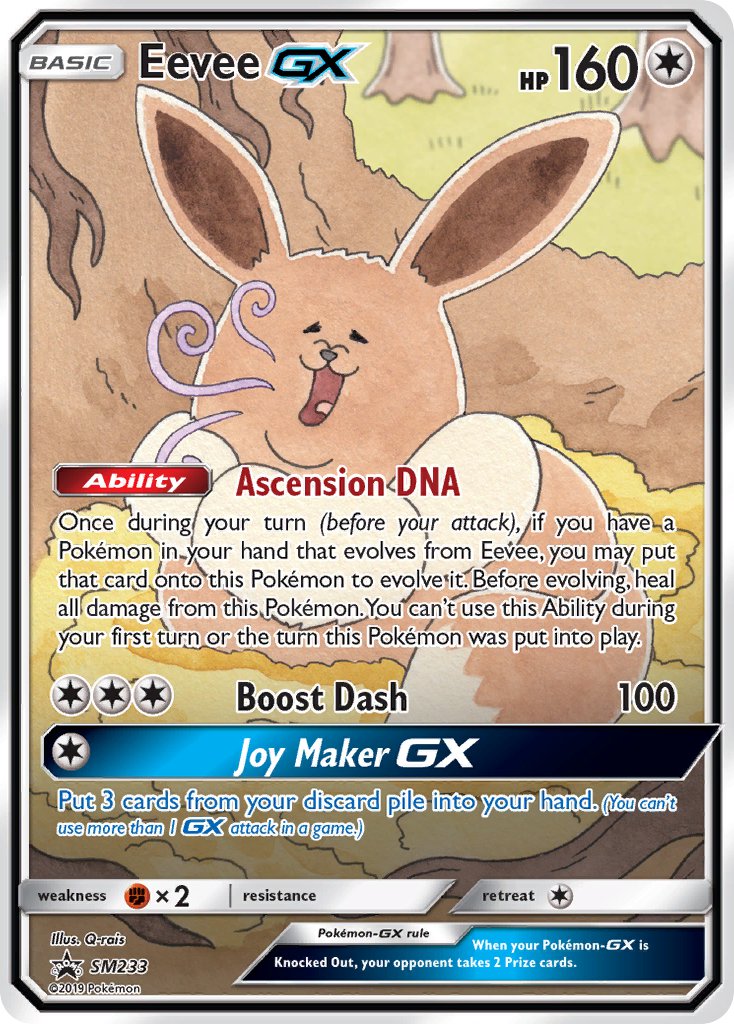 Pokemon TCG! Eevee GX 2019 SM Black Star Promo #SM233