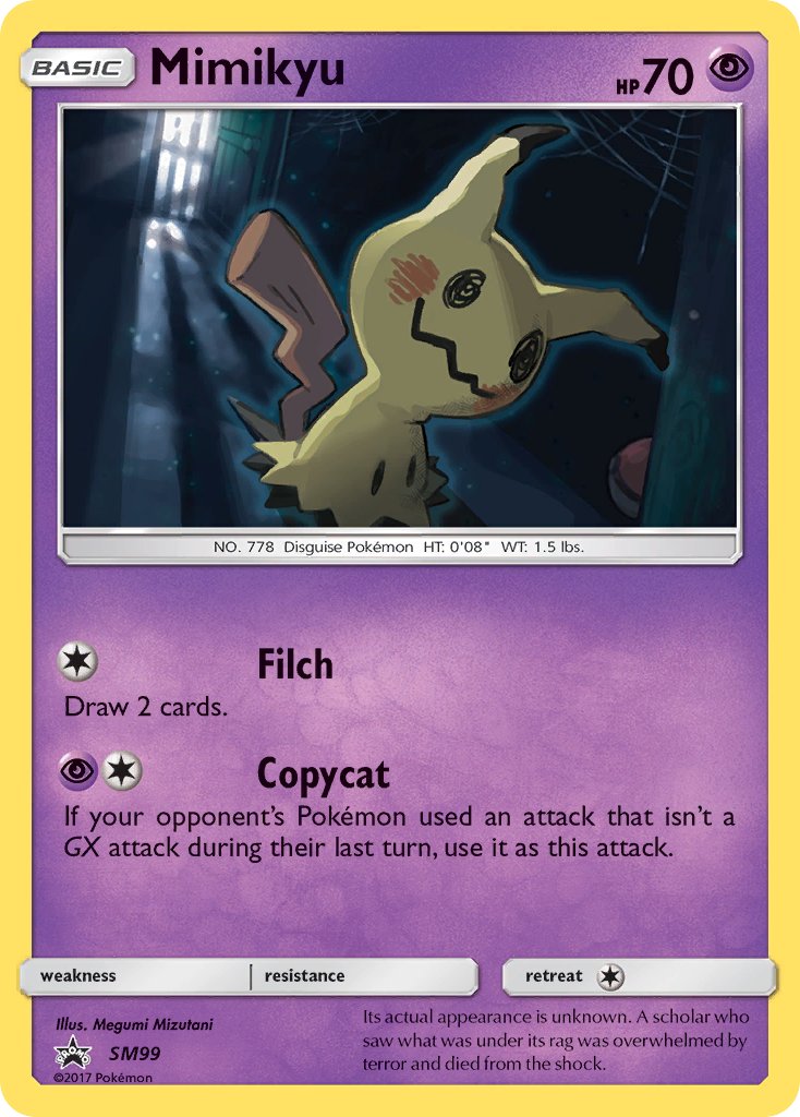 Pokemon TCG! Mimikyu 2017 SM Black Star Promo #SM99