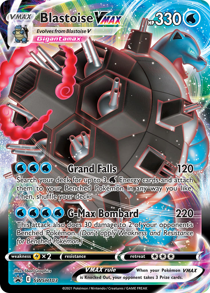 Pokemon TCG! Blastoise VMAX 2021 SWSH Black Star Promo #SWSH103