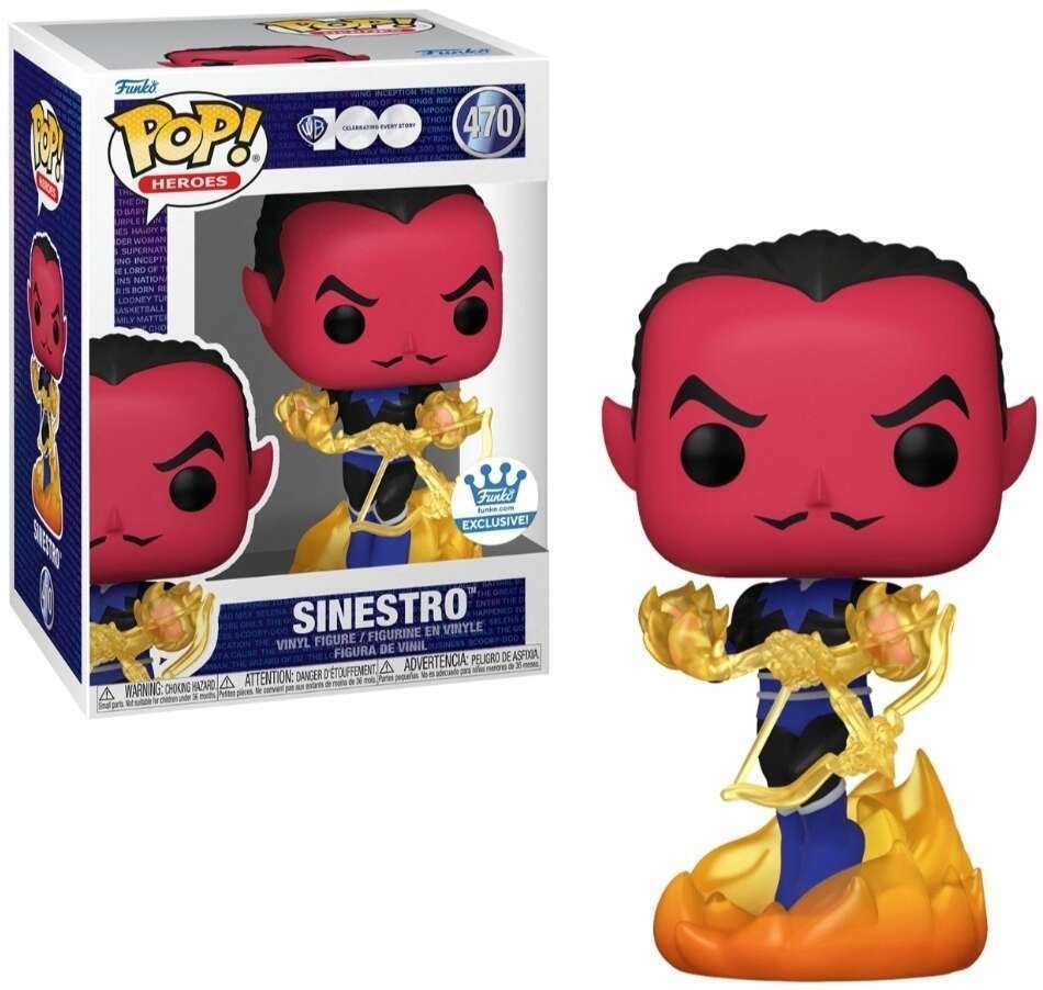 Warner Bros 100th Green Lantern - Classic Sinestro Yellow Lantern #470 Funko Shop Pop Vinyl Figure + PoP Protector