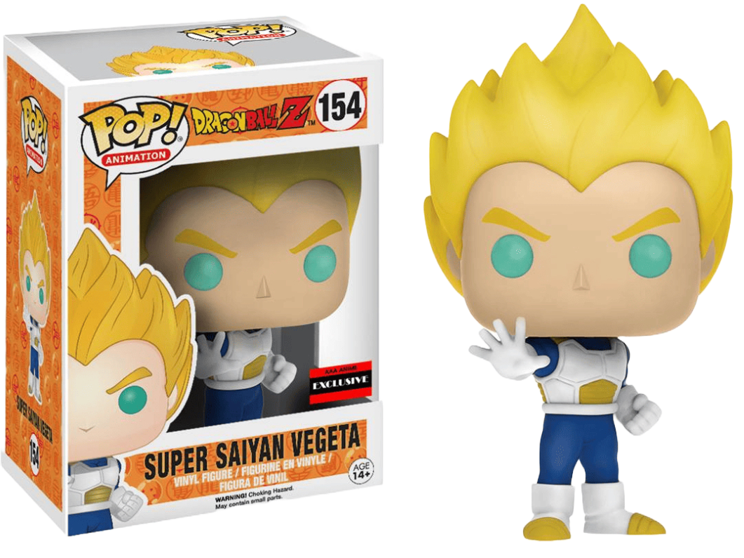 Funko Pop! Dragon Ball Z : Super Saiyan Vegeta 154 AAA Anime Exclusive + Protector