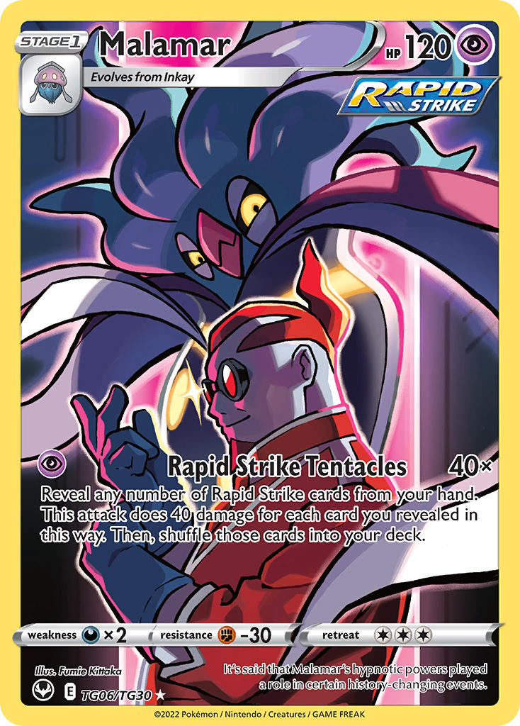 Pokemon TCG! Malamar 2022 Silver Tempest #TG06/TG30 Trainer Gallery