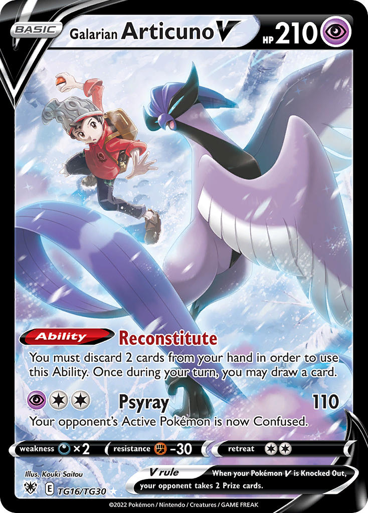 Pokemon TCG! Galarian Articuno V 2022 Astral Radiance #TG16/TG30 Trainer Gallery