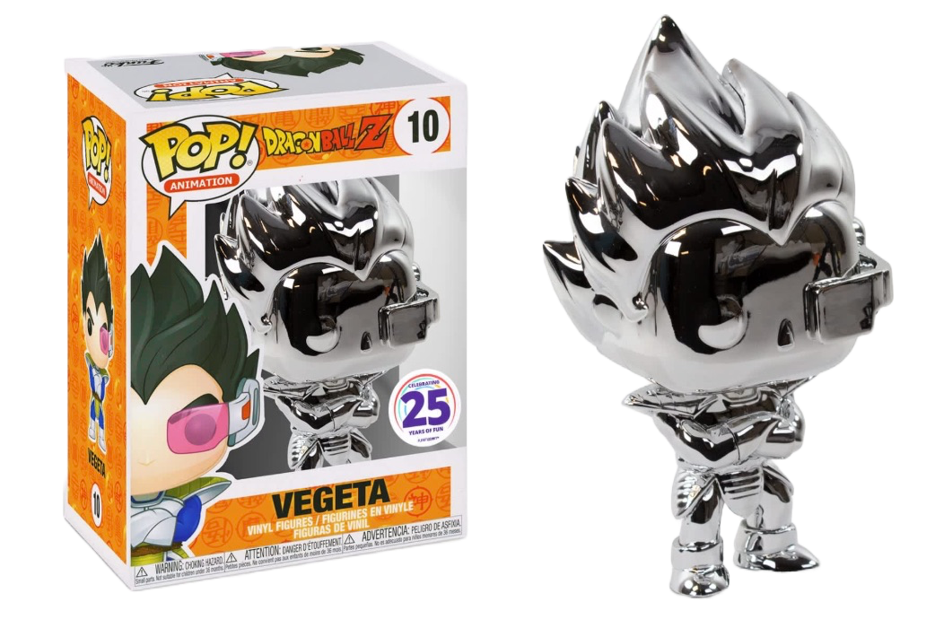 Funko Pop! Vinyl: Dragon Ball Z - Vegeta (Silver Chrome) - Funimation (#10) + PoP Protector