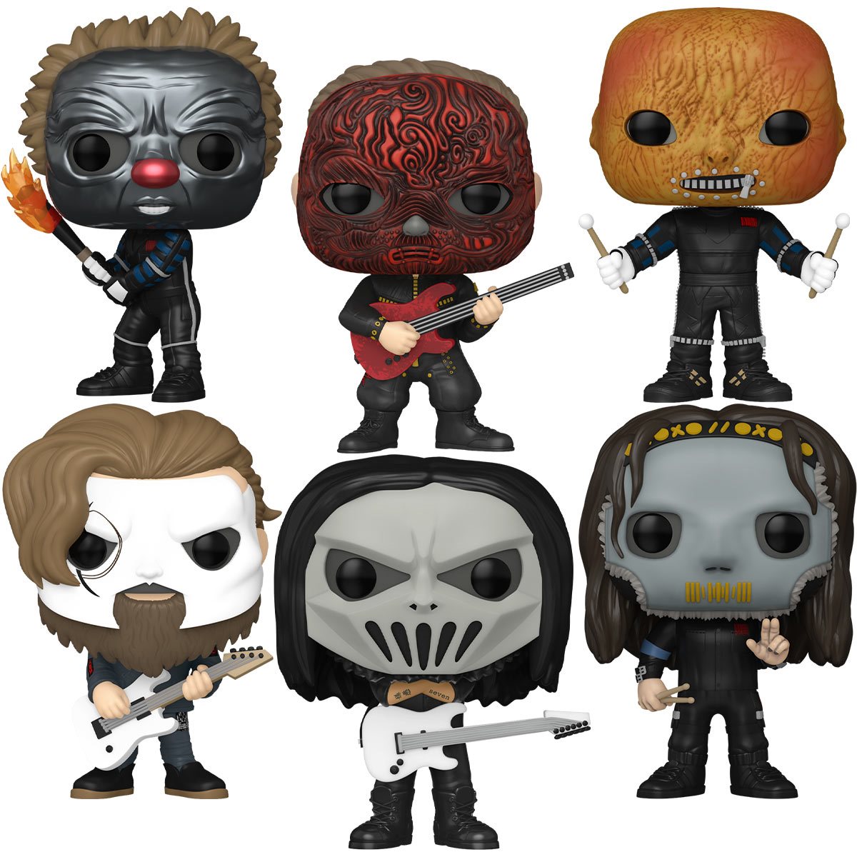 Complete Set of 6 Slipknot Wave 2 Funko Pops! (one of each member) + Free PoP Protectors