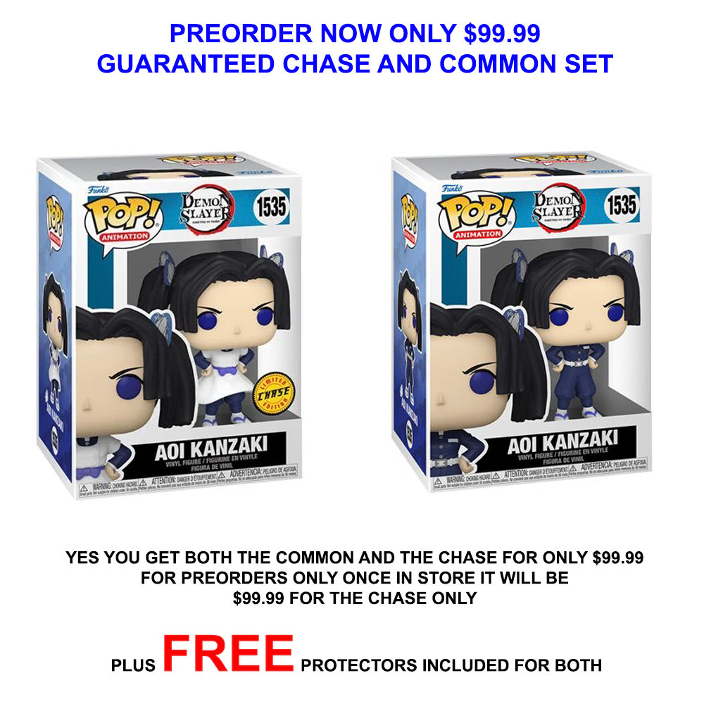Demon Slayer Aoi Kanzaki Funko Pop! Vinyl Figure #1535 Chase + Common Guaranteed + PoP Protector