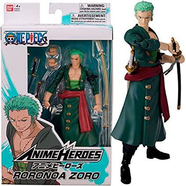 One Piece Anime Heroes Roronoa Zoro Action Figure Bandai Namco One Piece Action Figures