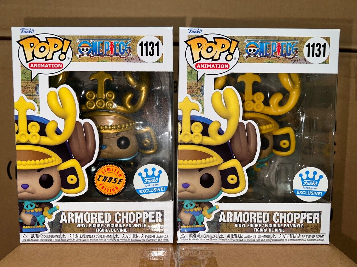 One Piece Armored Chopper 1131 Funko Shop Pop Vinyl Metallic Chase And Common + PoP Protector