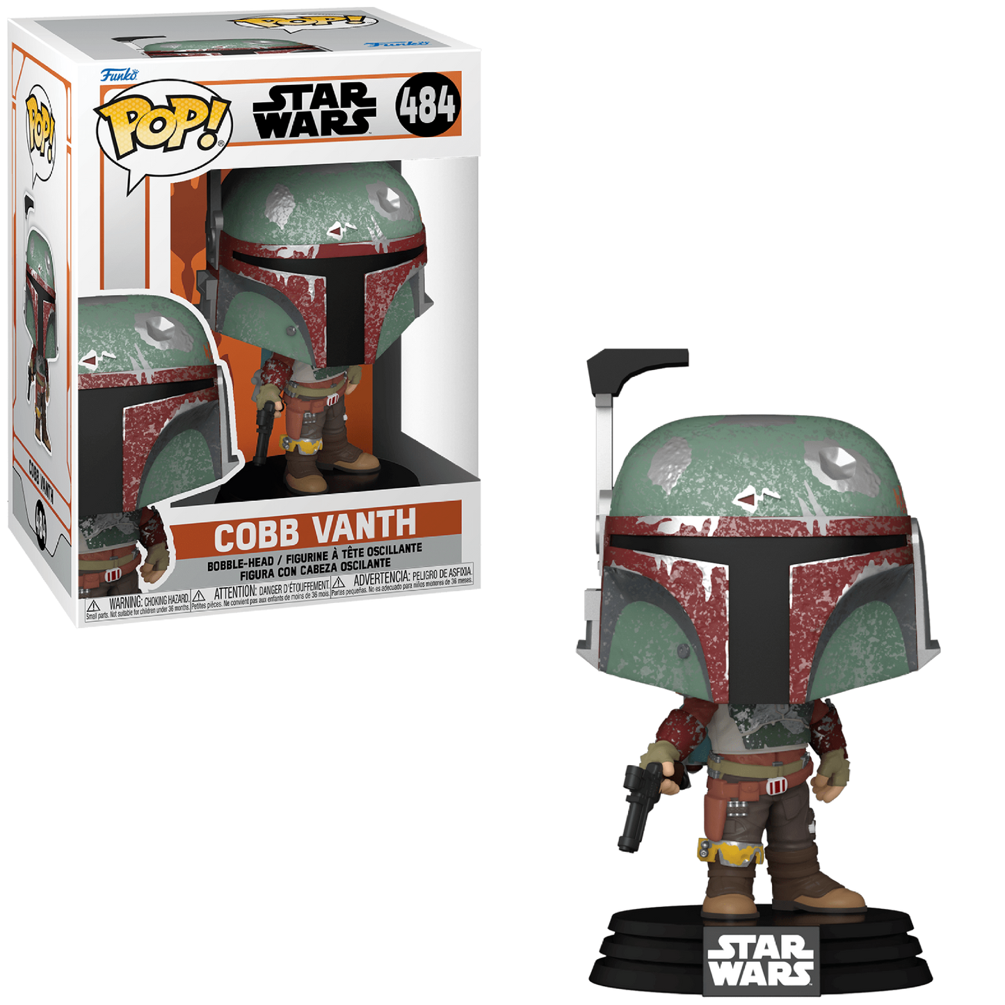 Funko Pop Star Wars Mandalorian Marshal Cobb Vanth #484 Vinyl Figure + PoP Protector