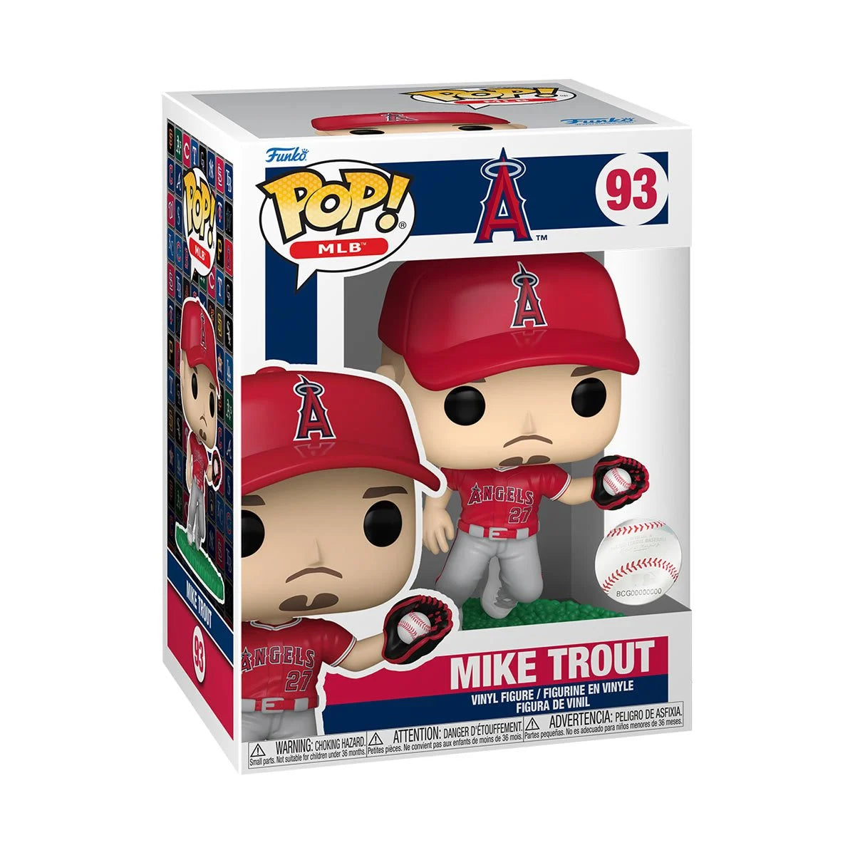 MLB Angels Mike Trout Funko Pop! Vinyl Figure #93.+ PoP Protector