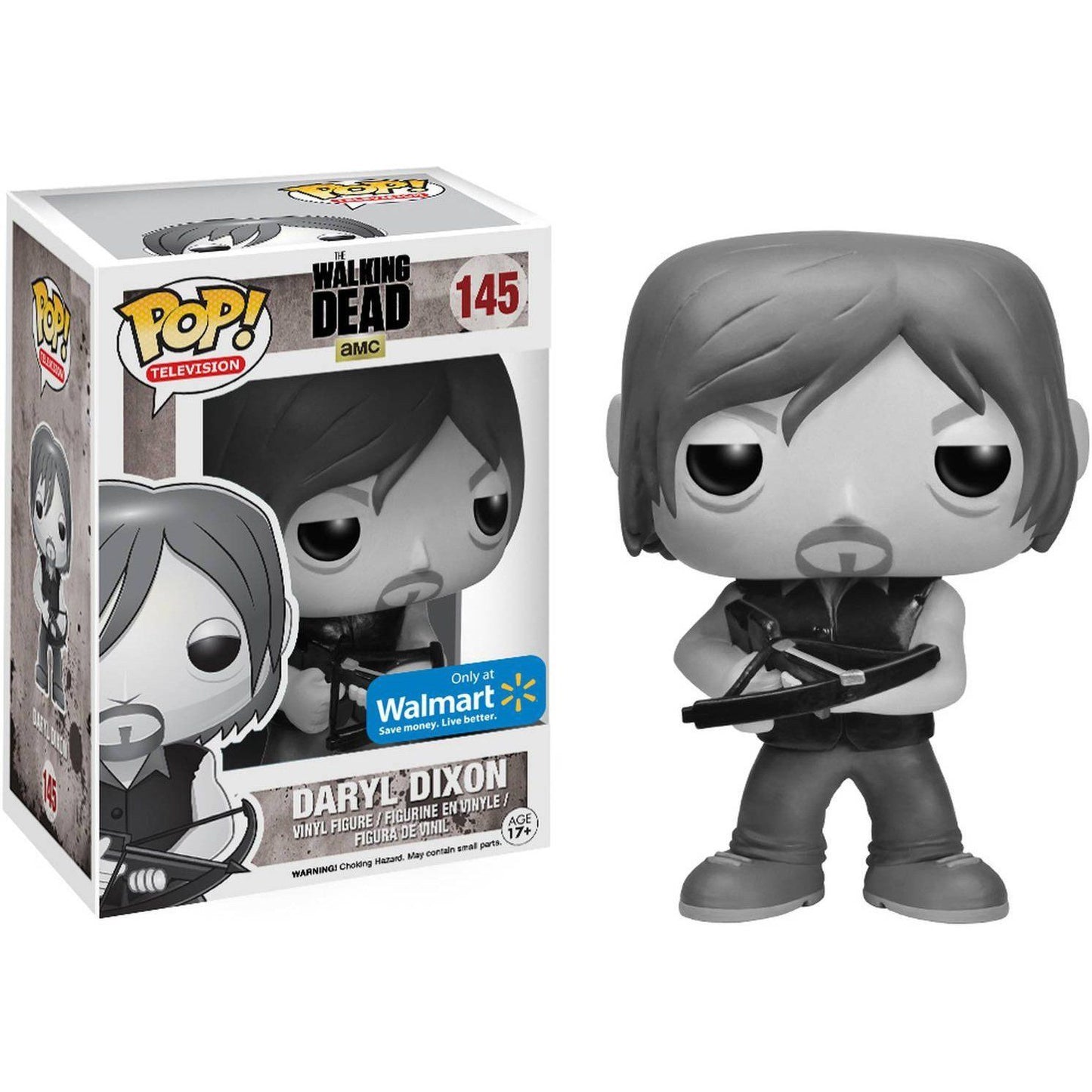 Funko POP! Television - The Walking Dead - Daryl Dixon (Black and White) Walmart Exclusive #145 (VAULTED) + PROTECTOR!