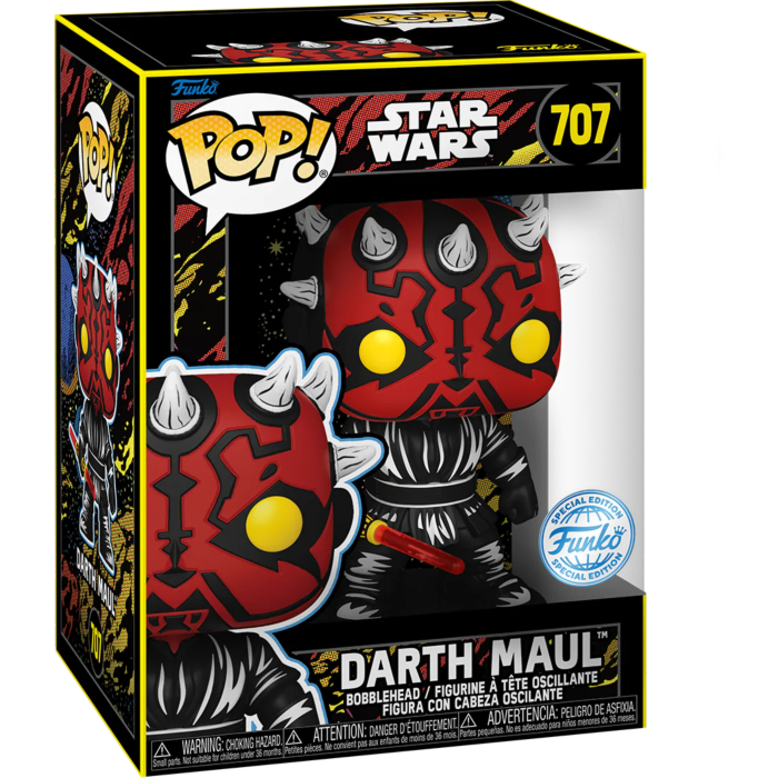 Funko Pop! Star Wars Episode I: The Phantom Menace - Darth Maul 25th Anniversary Retro Series Figure! Funko Special Edition + Free Protector