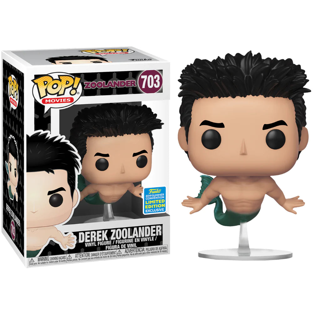 Funko Pop! Zoolander Derek Zoolander Mermaid #703 2019 SDCC Exclusive (VAULTED) + Pop Protector