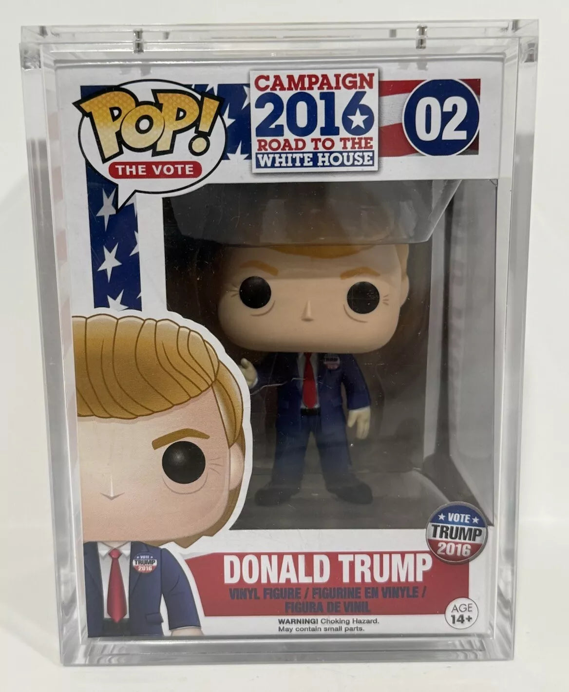 2016 Funko Pop The Vote #02 DONALD TRUMP Campaign To The Whitehouse *Authentic + Hardstack
