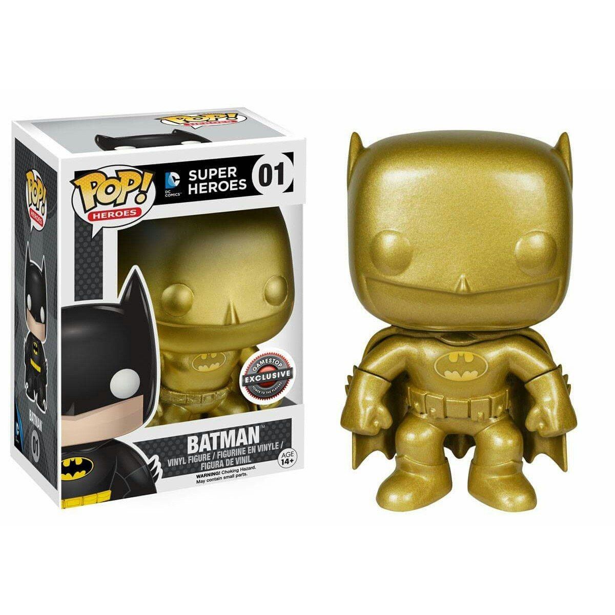Funko POP! Heroes DC #01 Batman GameStop Exclusive GOLD CHASE + Protector!