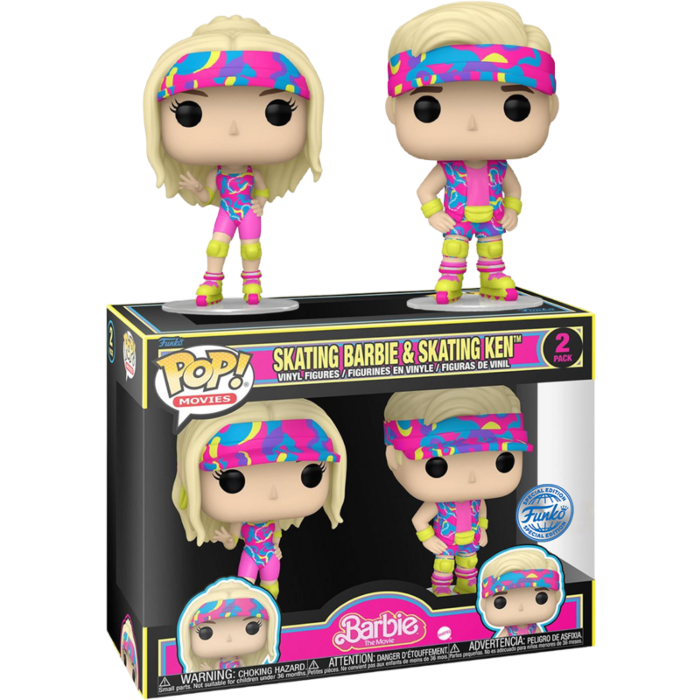 Funko Pop! Matel Barbie The Movie (2023) Skating Barbie & Skating Ken Vinyl Figure 2 Pack Funko Special Edition