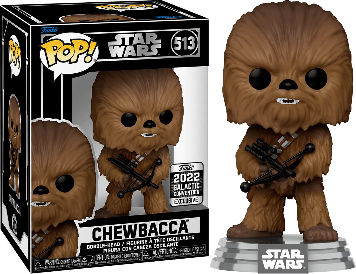 Funko Pop! Star Wars Chewbacca 513 Funko 2022 Galactic Convention Exclusive + Free Protector