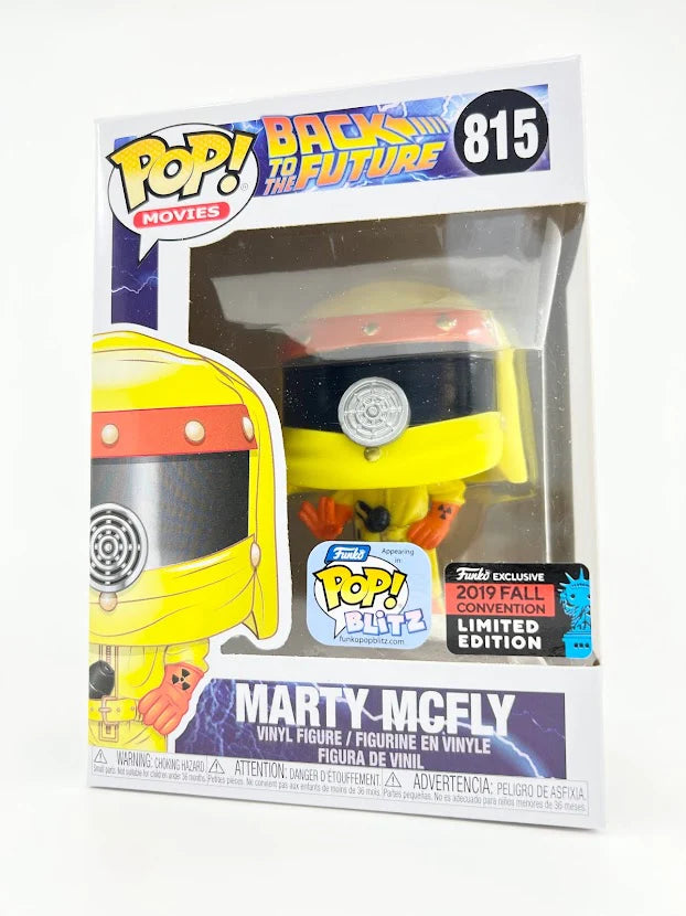 Funko Pop! Movies - Back to the Future - Marty McFly Radiation Suit #815 2019 NYCC Shared Exclusive + Pop Protector